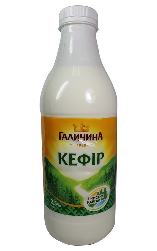 Кефір ГАЛИЧИНА 2,5%, 870г, пляшка пластикова